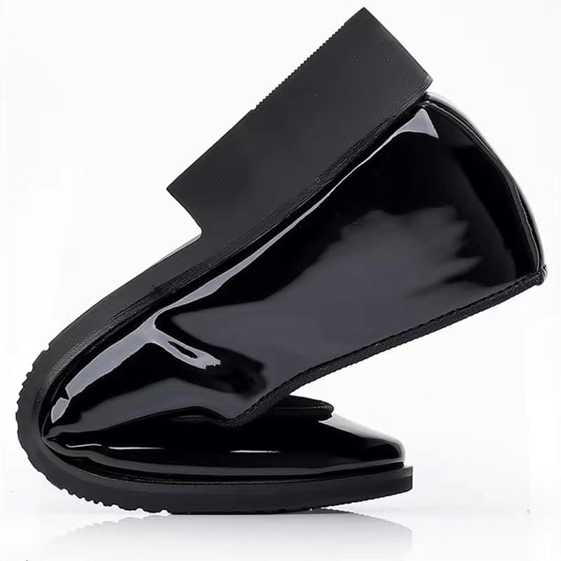 Mens Suede Leather Classic Lace Up Oxford Shoes Lightweight Retro Casual Flats Loafers for Daily Walking Business Shoes(Black,6.5)4