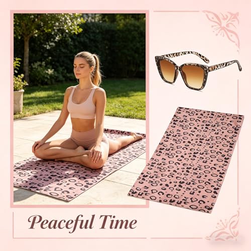 KDFSSIPE Serviette De Plage Léopard, Serviette Léopard pour Plage,75 * 150cm Drap De Plage Microfibre Absorbant Idéal pour Voyage Plage Piscine Sport Drap De Plage 3 Pcs (Pink) – vue 7