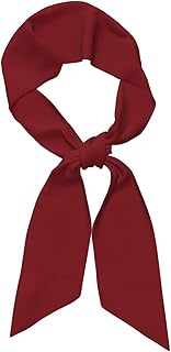 Bufanda de seda de tira larga estampada de color rojo oscuro para mujer, tira suave y lisa, accesorios de bolso