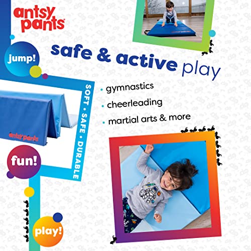 Antsy Pants Tumbling Mat – Gymnastics Mat, Easy to Clean Gym Mat, Sturdy, Foldable Tumbling Mat for Kids, Padded, Lightweight, Portable, Carrying Handle, Gymnastics Equipment for Activity Play