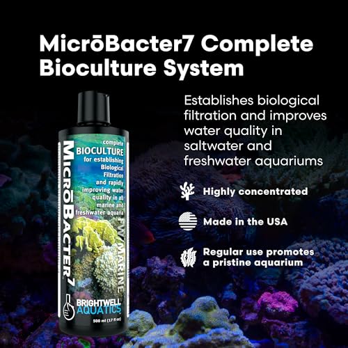 Brightwell Aquatics MicroBacter7 Complete Bioculture for Fish Tank or Aquarium - Populates Biological Filter Media for Saltwater and Freshwater Fish - Aquarium Water Treatments, 16.9 fl oz - Thumbnail 2