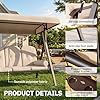 Outsunny 3-Seat Patio Swing Chair, Outdoor Porch Swing Glider with Adjustable Canopy, Removable Cushion, Pillows and Side Trays, for Garden, Poolside, Backyard, Beige