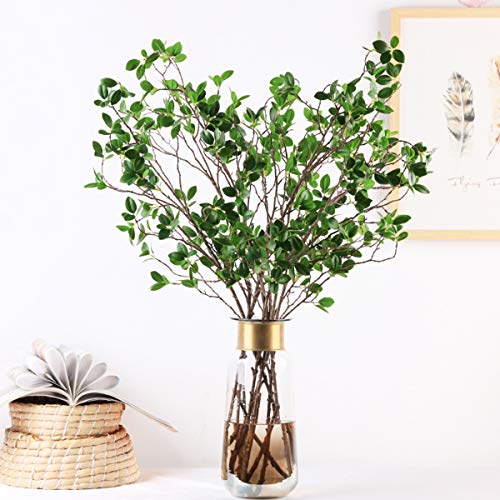 Sunm Boutique Artificial Ficus Branches Leaf Spray, Faux Silky Ficus Tree Twig, Banyan Branches Real Touch Leaves Ficus Microcarpa For Home, Wedding, Office, Banquet Decor, 31'', 3Pcs… #TOP2
