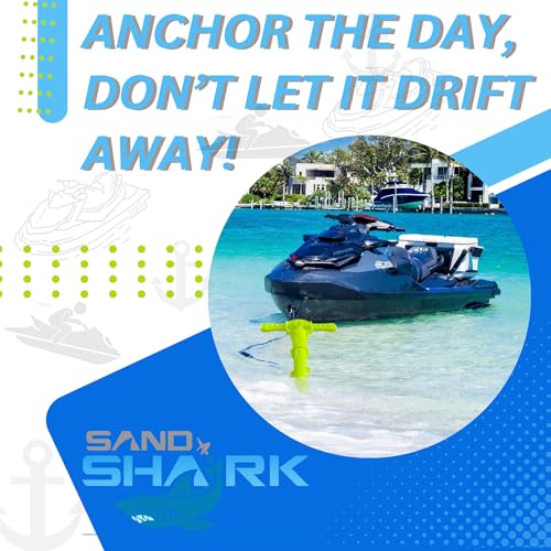 SandShark New Sport Boat Anchor and Jet Ski Anchor. Shallow Water Anchor Pole for Boat and PWC. Sand Anchor Kit for Boat and Kayak Anchor System. Easy Storage, High-Strength ABS. (Mini Sport 22 Inch)