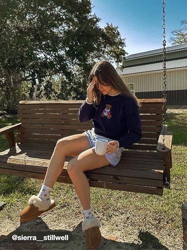 Image of CIDER Women's Fall Sweaters Long Sleeve Cute Sweaters Bear Graphic Crewneck Soft Knit Casual Cropped Pullover