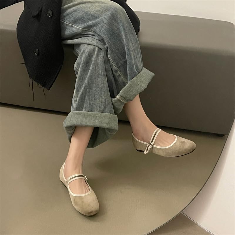 Velvet Mary Janes for Women Ballet Flats Corporate Casual Shoes Vintage Shoes Suede Ballerina Shoes2