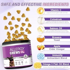 Dog Allergy Chews 200PCs - Dog Allergy and Itching Skin Relief Anti Itch Aller Immune Bites for Dogs Itching Itchy Paw Relief Itch Allergy Probiotics Support Chew Vitamins for Skin and Coat Allergies Dog Allergy Chews 200PCs – Dog Allergy and Itching Skin Relief Anti Itch Aller Immune Bites for Dogs Itching Itchy Paw Relief Itch Allergy Probiotics Support Chew Vitamins for Skin and Coat Allergies