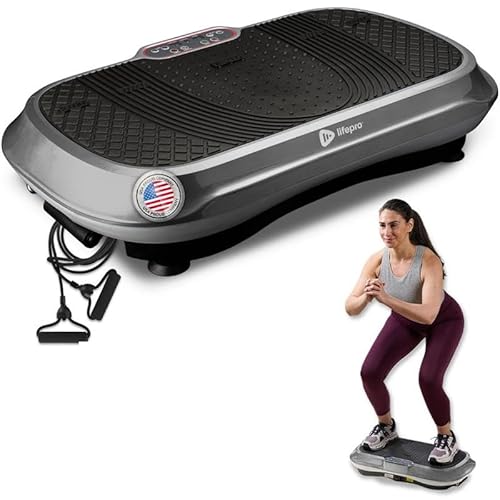 Lifepro Waver Vibration Plate Exercise Machine – High-Intensity Vibration for Muscle Activation, Full-Body Workout Vibrating Platform with Loop Bands, Fitness Equipment for Strength Toning & Fat Loss