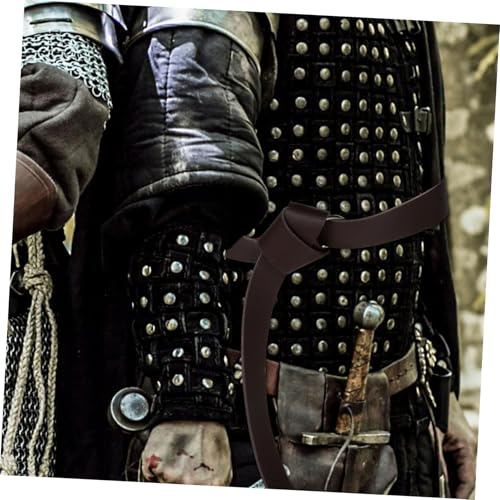 LIFKOME Medieval Viking Belt with Half Ring Closure Renaissance Style Strap for Men Pirate Cosplay Costume Accessory with Detailed Craftsmanship4