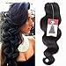 Produktbild Brazilian Human Hair bundles body wave 100% Remy Extensions Echthaar 1 Bündel Körperwelle - Human Hair Weave #1B Natürliches Schwarz (50cm - 100g)