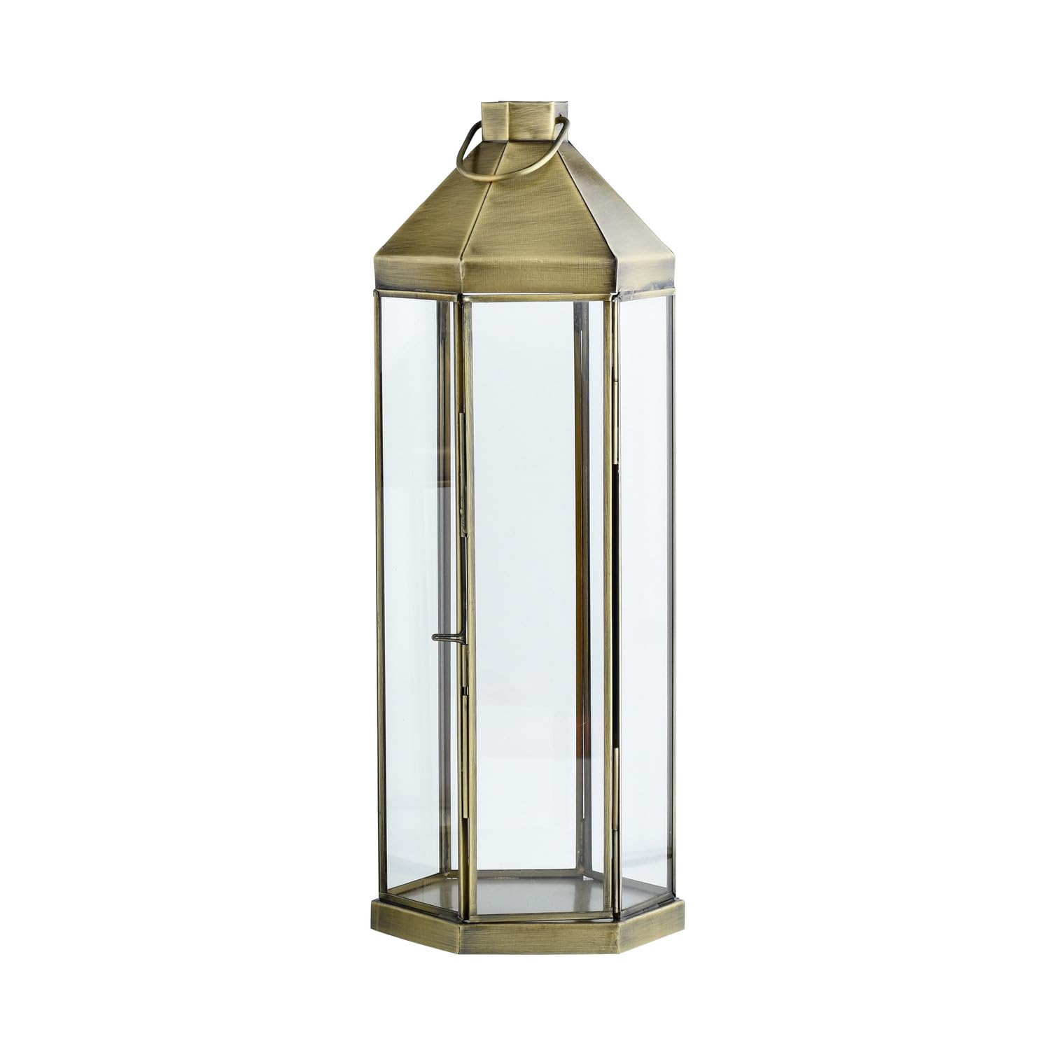 Vintage Laterne Arada handgefertigt aus Metall und Glas in Gold 39 cm