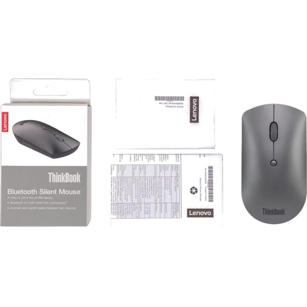 Lenovo ThinkBook Bluetooth Silent Mouse, 4Y50X88824, Eisengrau
