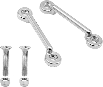 Bimini Top Strap Pad Eye Footman Loop, 316 Stainless Steel Footman's Loop for 1in or 1 1/2in Tie Down Strap, Kayak Deck Loops, Tie Down Anchor Point