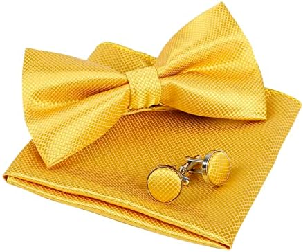 Alizeal Mens Party Bow Tie, Hanky and Cufflinks Set