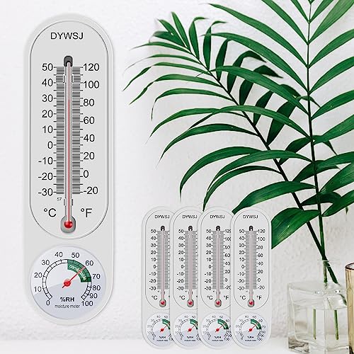 5 Pcs Indoor Outdoor Thermometer Wall Humidity Meter Vertical and Hygrometer Wireless Temperature Gauge with Fahrenheit/Celsius for Patio Garden Celsius/Fahrenheit Mechanical Home Cellar Greenhouse