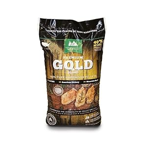 Green Mountain Grills GMG-2001-GOLD Premium Gold Blend Pure Hardwood Pellets with Black Oak, Hickory, Elm, and Mesquite Wood Flavors for Meat Grilling