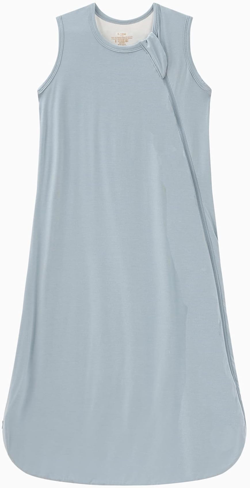 SUZELUnisex Baby Viscose from Bamboo Sleep Sack Sleeping Bag Infant Boys Girls Wearable Blankets, 0.5 TOG(Dusty Blue, 6-18M)