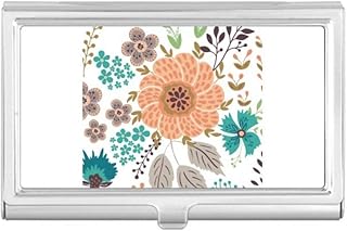 Sun Orange Flower Plant Paint Business Card Holder Case Pocket Box Wallet