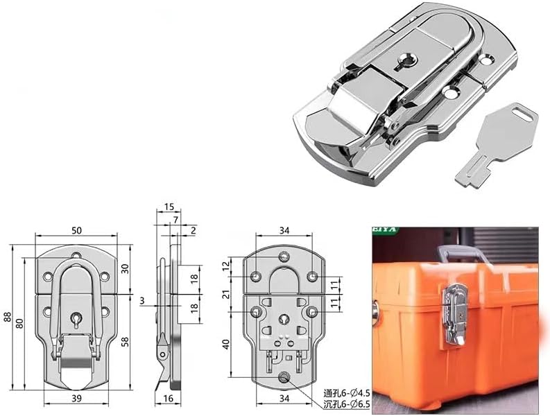 EFARMA Spring Toggle Latch Hasp,Catch Clamp Clip,Pack of 2 Toggle Catch Lock,Suitcase Chest Trunk Latch Clasp,Tool Box Hasp for Wooden Case Boxes Buckle Lock Clasp Clamp (Color : A) (Color : A)