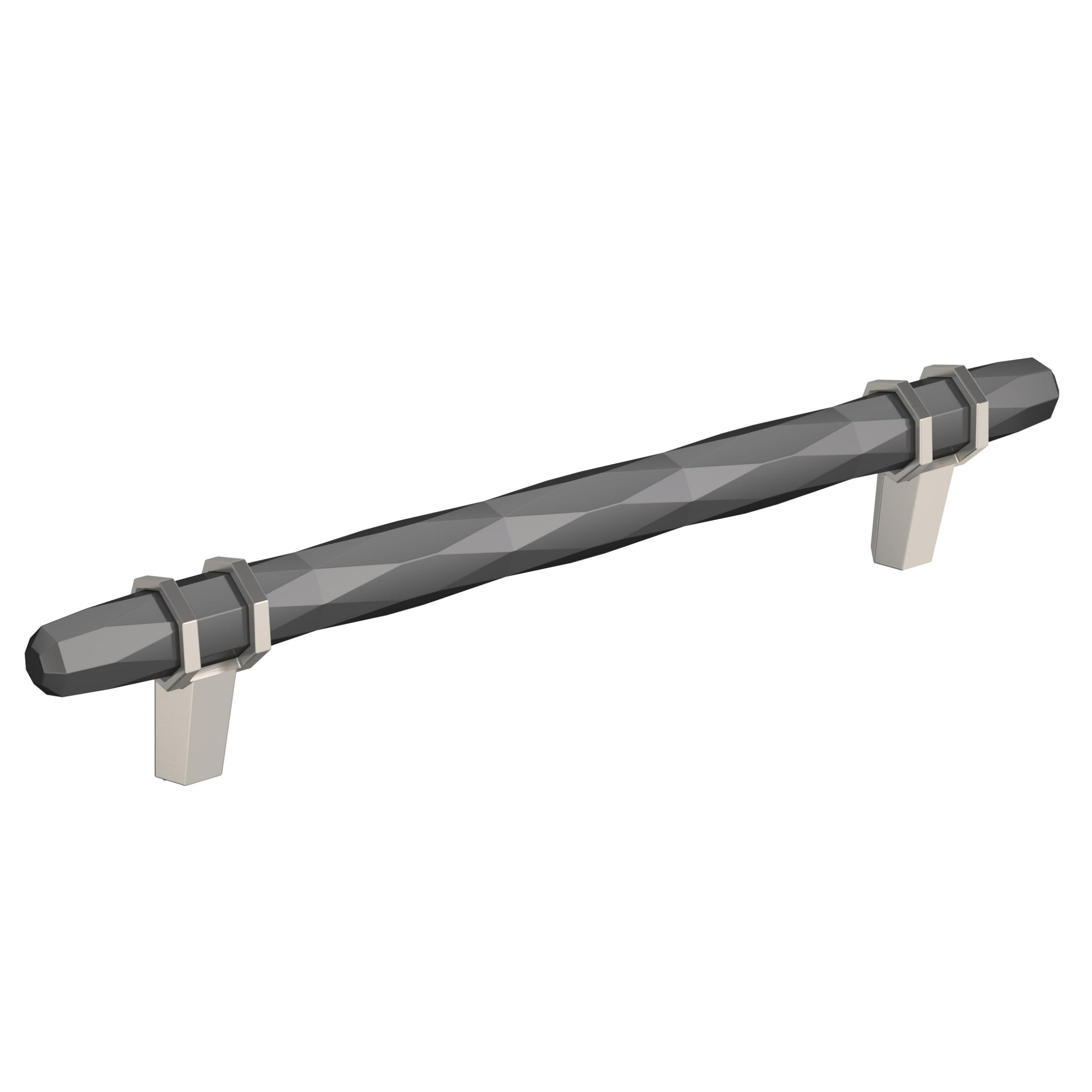 Amerock | Cabinet Pull | Black Chrome/Satin Nickel | 6-5/16 inch (160 mm) Center-to-Center | London | 1 Pack | Drawer Pull | Drawer Handle | Cabinet