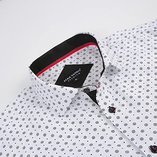 Alex Vando Mens Printed Dress Shirts Long Sleeve Regular Fit Button Down Shirt