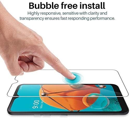 3 Pack LϟK Screen Protector Compatible for LG K51, Tempered Glass HD Clear, Installation Tray - Gray