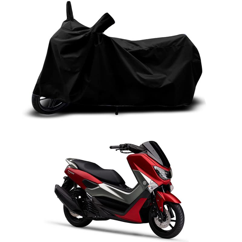 Image of 100% Scratchproof /UV-Rays /Heat Protection /Birds Dropping /Water Resistant /Dust Proof /Waterproof /Full Bike Scooty Two Wheeler Body Cover Compatible for NMax 155 All Varients[Black]