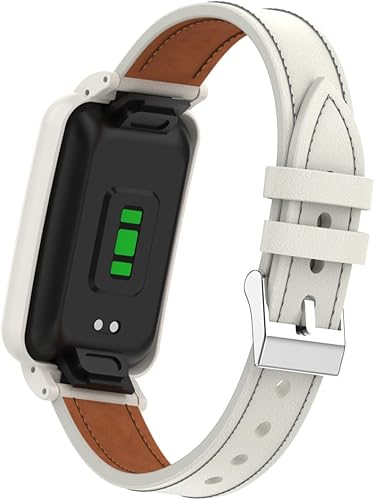 Miniatura 5 de HOPMC Correa de repuesto de cuero ajustable y cómoda con marco de metal para Xiaomi Band 7 Pro (no incluye rastreador)