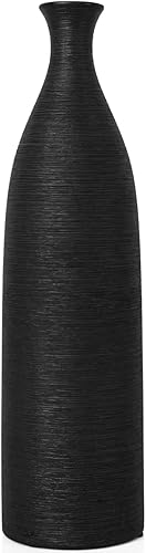 Jarrón moderno de cerámica blanca, jarrones pequeños de cuello estrecho de 10 pulgadas, jarrones de cerámica decorativos, chimenea, decoración de