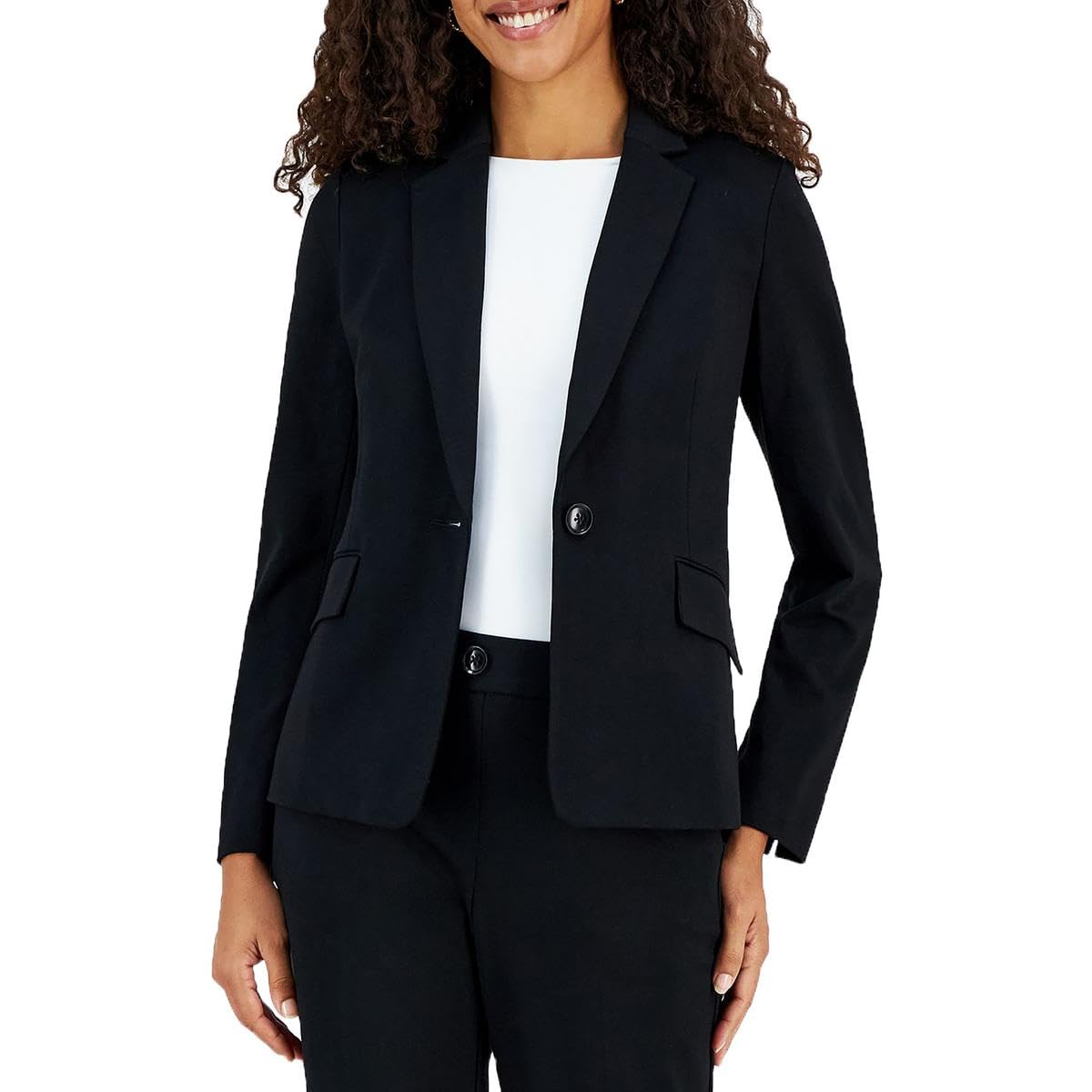 Kasper Womens Compression ONE Bttn Jacket with Slit SL Black