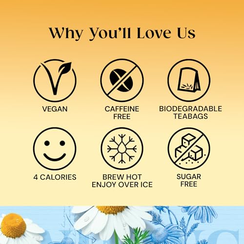 Twinings Pure Camomile Flavoured Tea - 80 BiodegradableTea Bags (Multipack of 4 x 20 Bags) | Caffeine and Sugar Free Herbal Vegan Tea | Soothing and Calming Beverage - Image 3