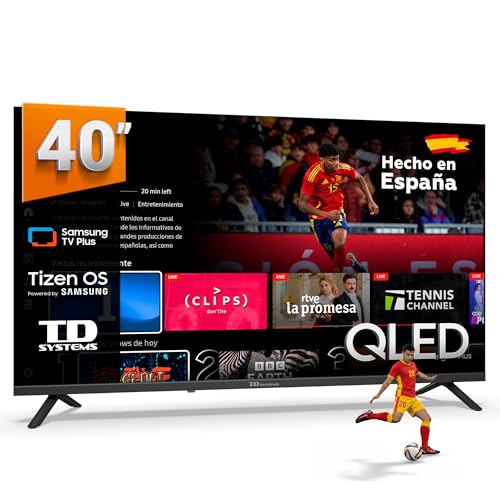 TD Systems - Smart TV 40 Pulgadas QLED con Tizen OS 8.0 Powered by Samsung, sintonizador Triple de televisión (DVB-T2/C/S2). Televisores del 2026 - PRIME40QC22TIZEN