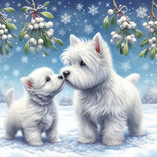 Single Luxury Westie West Highland Terrier Christmas Card (XMP)