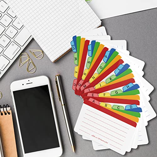 Neando 4 X 6 Inches Index Card Dividers, Alphabetical Tabbed Index Cards Guides, Colored Note Cards, File And Recipe Guides With Alphabetical Tabs, Assorted Colors, 24 Counts, A-Z Guide #TOP5