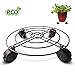 JuzxGood 12" Movable Flower Pot Pallet With Four Wheels, Plant Standing Planter Trolley Casters Rolling Tray Coaster