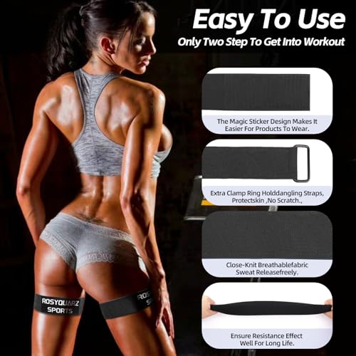 Image of Booty Bands for Working Out, Blood Flow Restriction Bands for Women /Men, Adjustable Velcro Occlusion Resistance Bands BFR Training Bands for Glutes & Hip Building 2 Pack