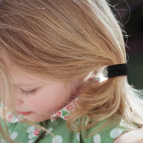 image for Qarwayoc 300PCS Black Hair Ties - Infant Cotton Hair Ponytail Holders 