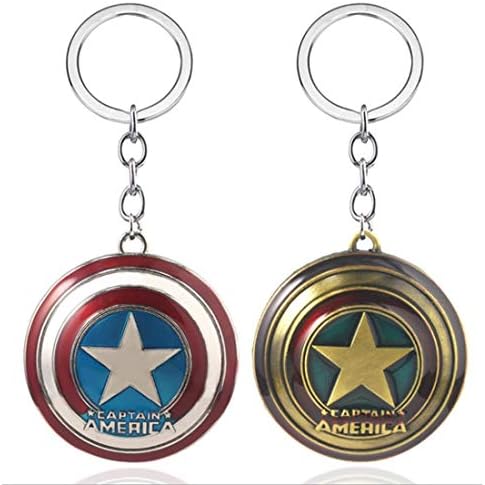 Captain America Shield Keychain Metal Car Accessories Car Accessories Keychain Jewelry Key Ring Gifts for Men Women Teen Boy Girls 2pcs