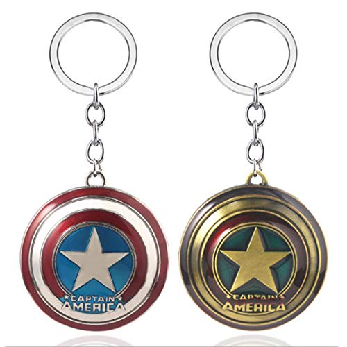 Captain America Shield Keychain Metal Car Accessories Car Accessories Keychain Jewelry Key Ring Gifts For Men Women Teen Boy Girls 2Pcs #TOP8
