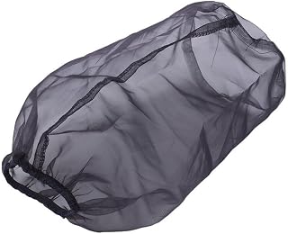 Cubierta protectora para filtro de aire, color negro, resistente al aceite, impermeable, para motocicleta, con diseño transpirable para una fácil instalación (negro largo)
