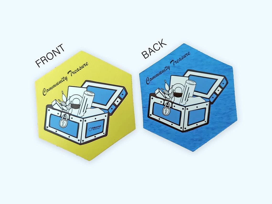 Community Treasure Chest Scenario Hex and Card Deck Scenario compatible with Catan's Settlers of Catan, Seafarers, Cities and Knights and Catan Expansions
