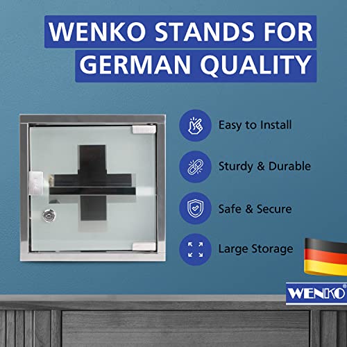 WENKO-Chest-Medicine-Cabinet-Lockable-Stainless-steel-Silver-Shiny-25-x-25-x-12-cm