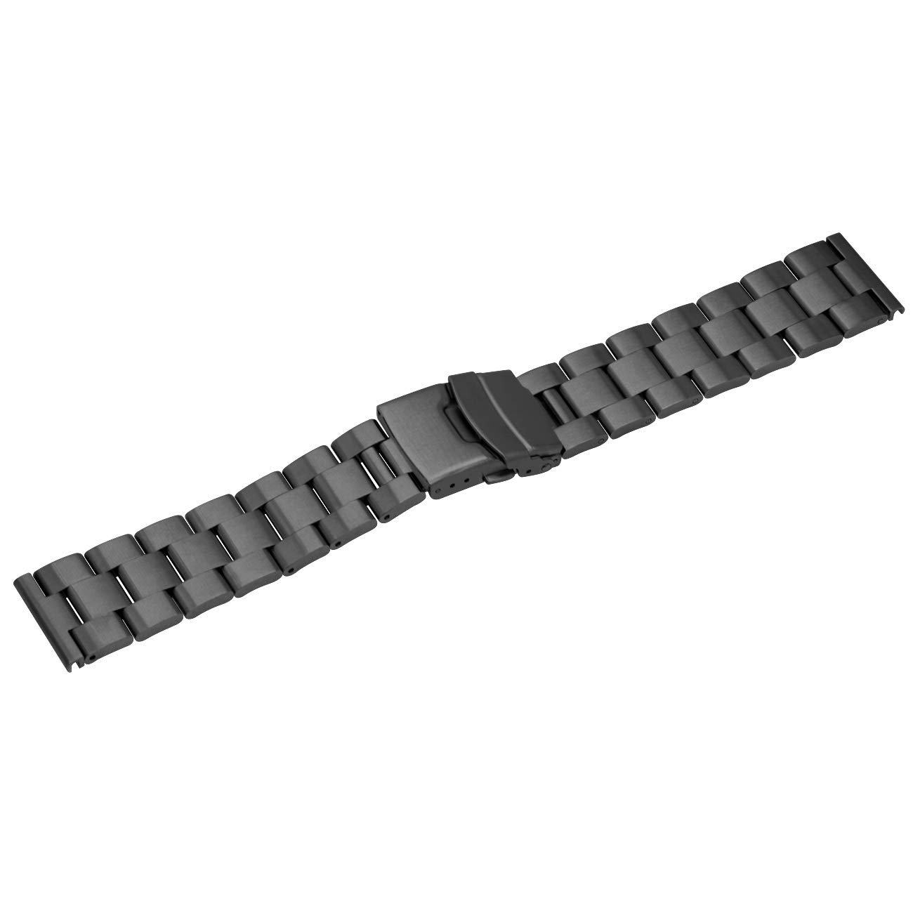Kegelförmige Edelstahl-Uhrenarmbänder für Männer und Frauen, 22 mm, Metallband, Schnellverschluss-Armband, schwarz