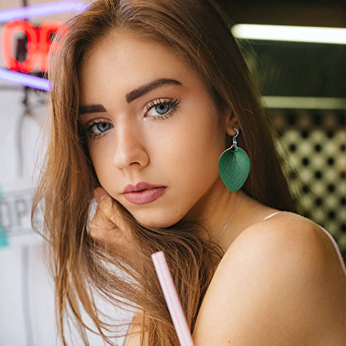Gushu 28 Pairs Leather Earrings For Women Multipack Leopard Faux Leather Earrings Bulk Lightweight Teardrop Dangle Drop Earrings For Girls… #TOP5