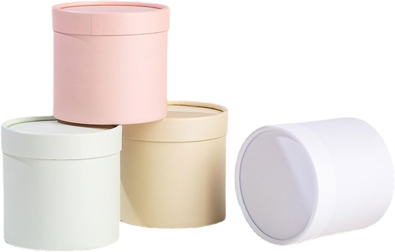 LORYEANM Box Round Cardboard Gift Boxes Wedding Party Rose Flower Packaging Decorations Valentine Day Gifts Supplies Flower Boxes for Arrangements Round Black Empty for Centerpiece image 5