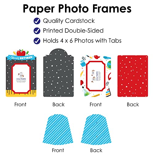 Big Dot Of Happiness Teacher Retirement - Happy Retirement Party 4X6 Picture Display - Paper Photo Frames - Set Of 12 #TOP3