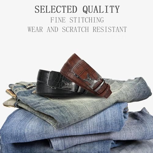 Mens Ratchet Belt Mens Dress Belt Leather 1 3/8" Casual Work Jeans Golf with Gift Box4