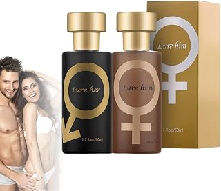 Golden Lure Pheromone Perfume, Romantic Pheromone Glitter Perfume, Lure Her Perfume for Men, Lure Him Perfume Pheromones Spray for Women to Attract Men (2PCS)