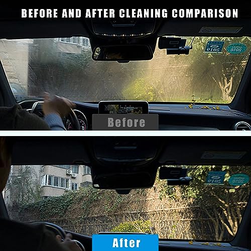 Ziciner Car Windshield Cleaner, Microfiber Auto Cleaning Wiper with Aluminum Extendable Handle and 2 Washable Reusable Cloth Pad Head, Universal Vehicle Interior Exterior Cleaner Kit (Gray-Triangle)