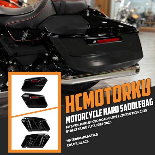 Alforjas duras para Harley CVO 2023-2025 Touring 2024-2025 con cierres de bloqueo negros y reflectores rojos miniatura 2